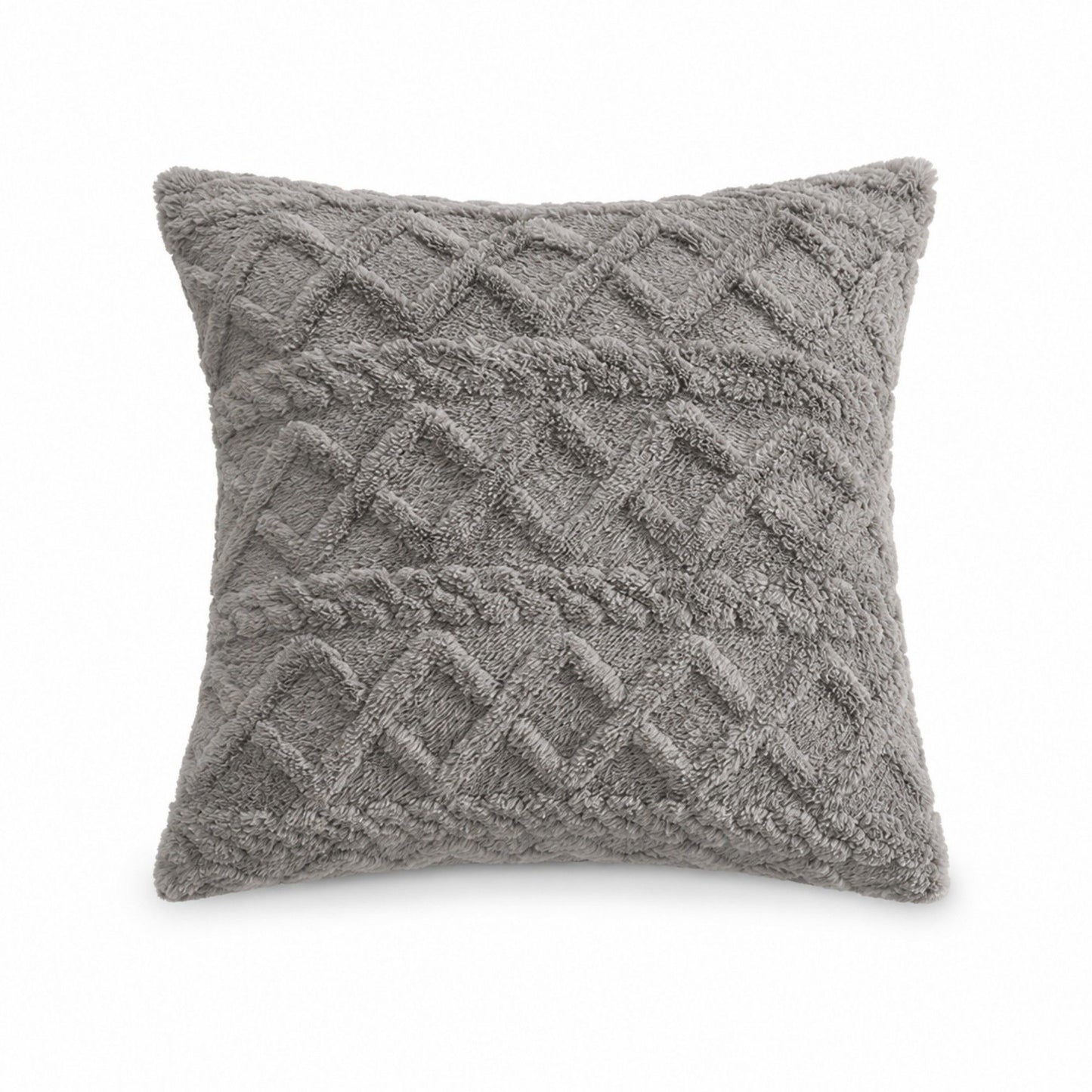 Plush Textured Jacquard Throw Pillow Cover Square Decorative Cushion Cover
