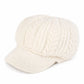Cable Knit Brim Beanie Faux Fur Lined Warm Winter Hat
