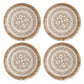4 Piece Boho Round Placemat Set Woven Look Heat Resistant Table Mats for Dining Table