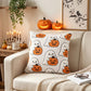 Halloween Ghost Pumpkin Textured Decorative Throw Pillow Cover Square Cushion for Sofa Bed Chair