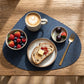 6 Piece Faux Linen Textured Placemat Set Waterproof Heat Resistant Irregular Table Mats