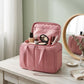 Travel Makeup Bag with Dividers and Carry Handles