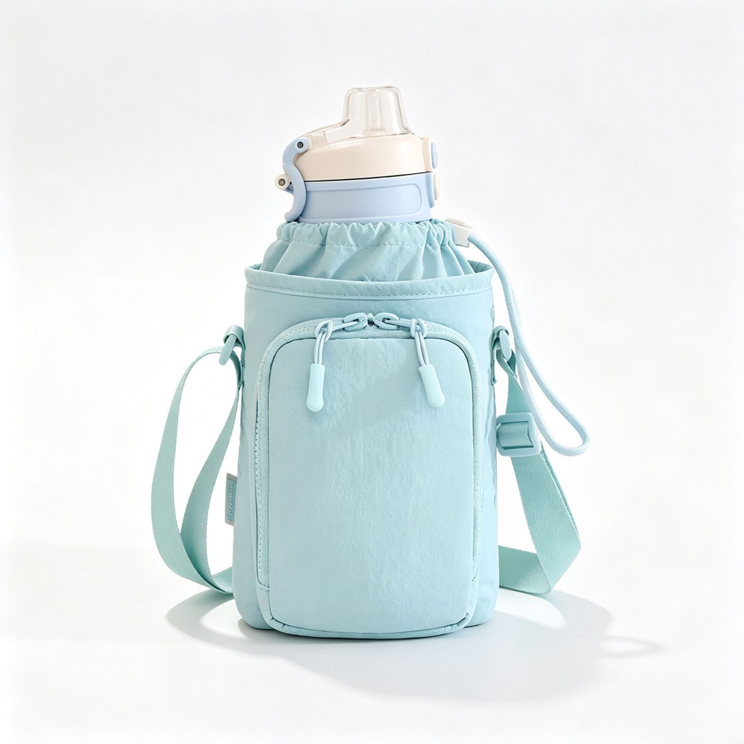 Water Bottle Carrier Bag with Phone Pocket Adjustable Crossbody Strap for Walking Travel