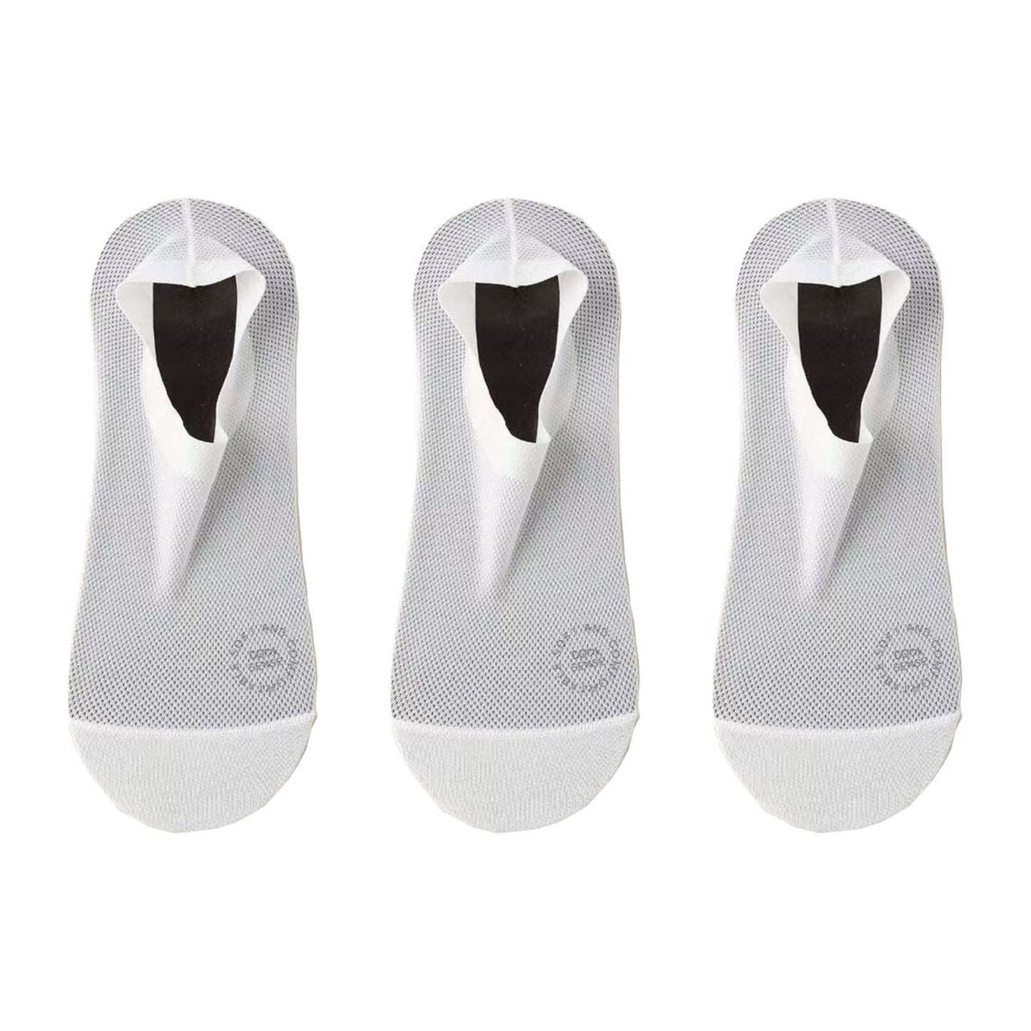 Men's No-Show Mesh Socks with Non-Slip Silicone Heel Grip and Breathable Low-Cut Design 3-Pack