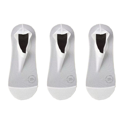 Men's No-Show Mesh Socks with Non-Slip Silicone Heel Grip and Breathable Low-Cut Design 3-Pack