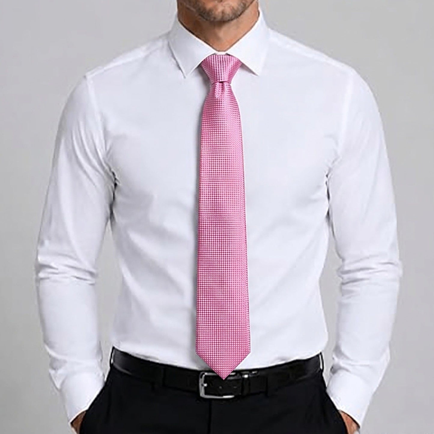 Men's Formal Tie Gift Set with Pocket Square Cufflinks Tie Clip and Gift Box