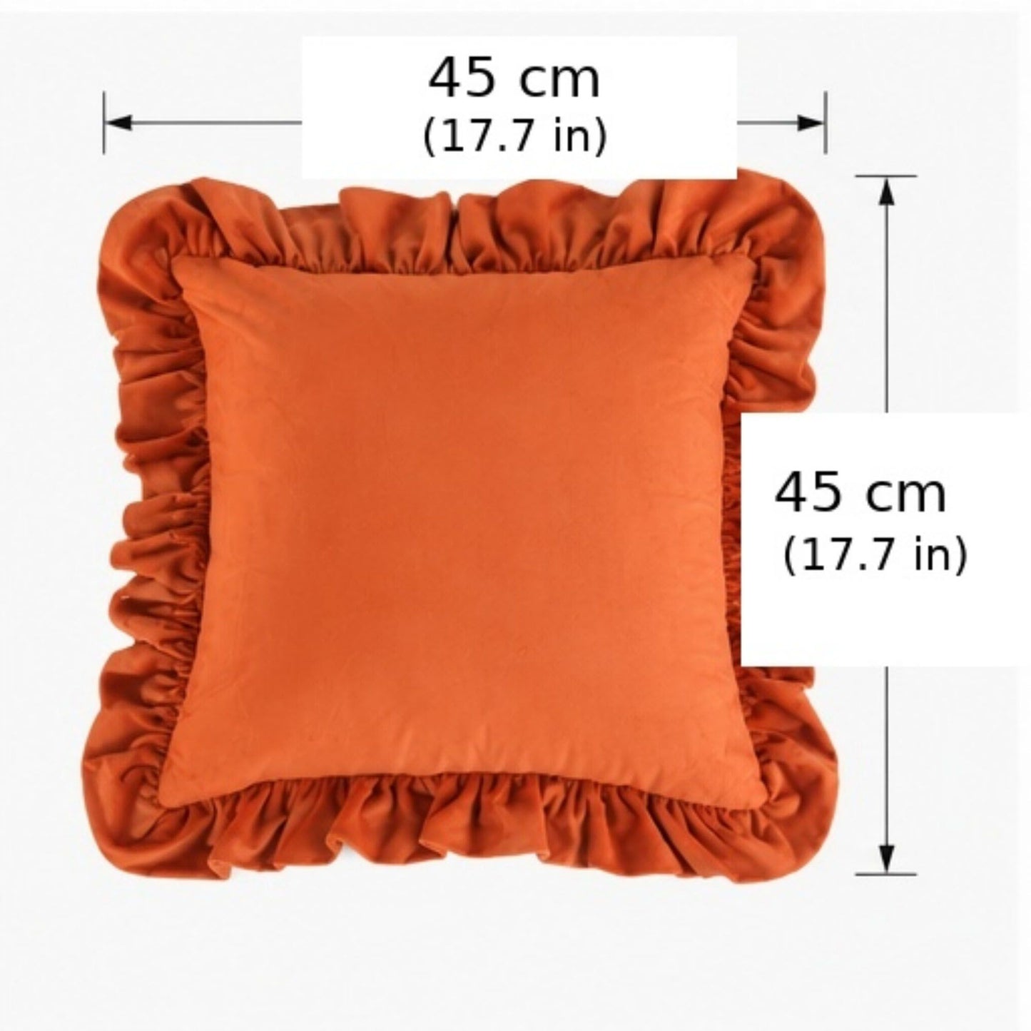 Velvet Ruffle Decorative Throw Pillow Cover Set of 2