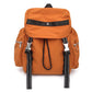 Flap Drawstring Backpack with Dual Buckle Straps and Zippered Side Pockets