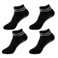 4 Pairs Ankle Grip Yoga Socks Soft Cotton Non-Slip Bottom Striped Cuff