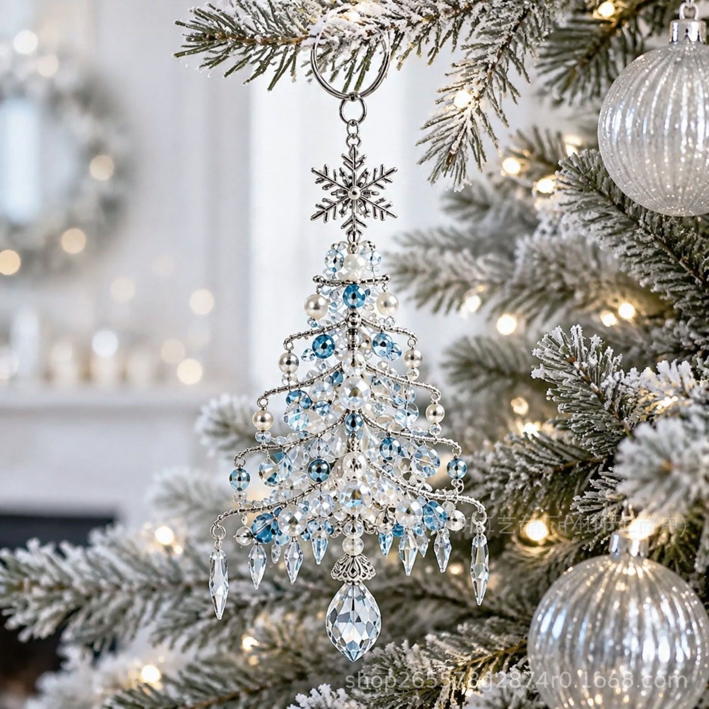 DIY Christmas Tree Beaded Ornament Decor