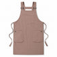 Water Resistant Utility Apron with Adjustable Straps and Three Pockets