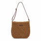Textured Woven Crossbody Bag with Zip Closure Adjustable Strap and Inner Zip Pocket
