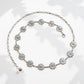 Floral Metal Chain Belt with Adjustable Link and Drop Detail 45.5in