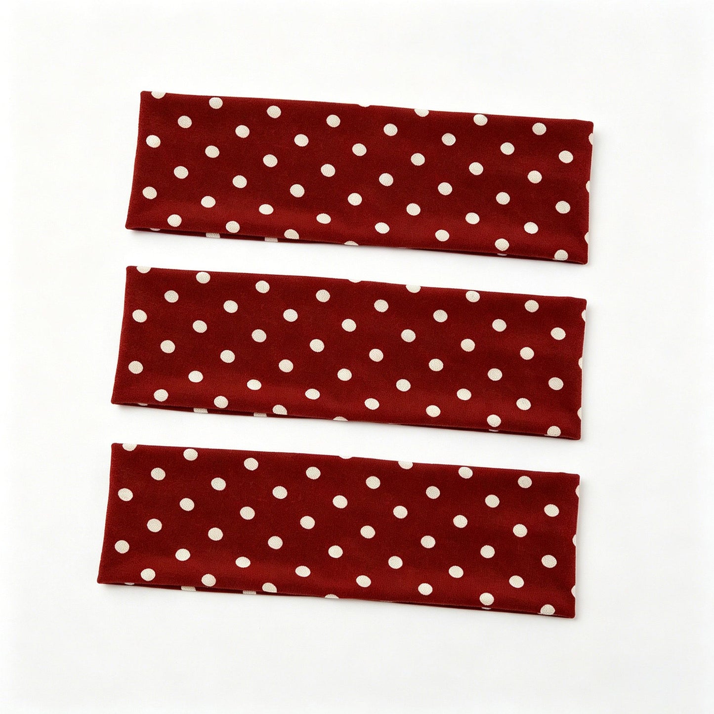 Polka Dot Stretch Headbands 3 Pack Soft Cotton Hair Bands Wide Headwrap for Daily Wear