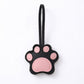 2-Piece Womens Faux Leather Paw Print Bag Charm with Long Hanging Strap and Padded Detail