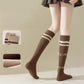 4-Pair Set Ribbed Knee-High Socks with Striped Detail Slim Fit Stretch Design for Casual Outfits