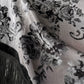 Triangle Shawl Scarf with Floral Jacquard and Fringe Trim