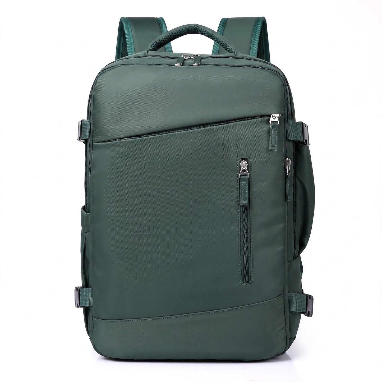 Multi-Compartment Travel Backpack with Padded Straps, Side Pockets and Compression Buckles