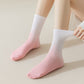 Gradient Color Athletic Crew Socks Non Slip Silicone Cushioned Sole for Yoga Jogging 2 Pairs
