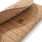 Woven Straw Crossbody Clutch Bag with Flap Closure Adjustable Strap Lightweight Shoulder Handbag