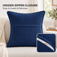 2 Pack Soft Ribbed Corduroy Throw Pillow Covers 18 x 18 Inch Solid Color