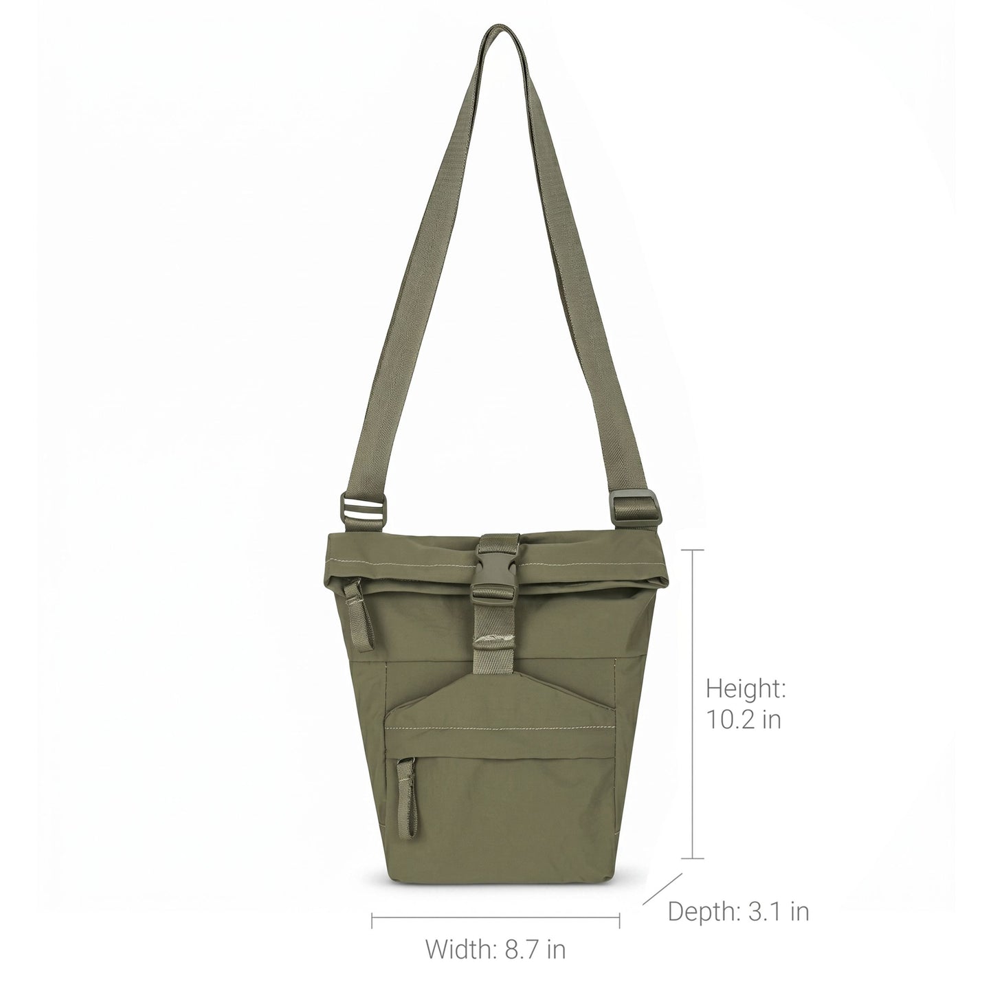 Water Resistant Nylon Crossbody Bucket Bag Adjustable Strap Multi Pocket Everyday Travel Bag