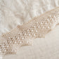 4-Piece Cotton Linen Jacquard Bedding Set with Duvet Cover Flat Sheet and Pillowcases Lace Trim Detail