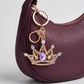 2pc Crown Rhinestone Keychain Bag Charm with Lobster Clasp and Key Ring