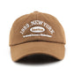 Cotton Baseball Cap with Embroidered Lettering Adjustable Strap Back