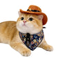 Pet Bandana Scarf Floral Pattern with Hat Accessory for Dogs and Cats