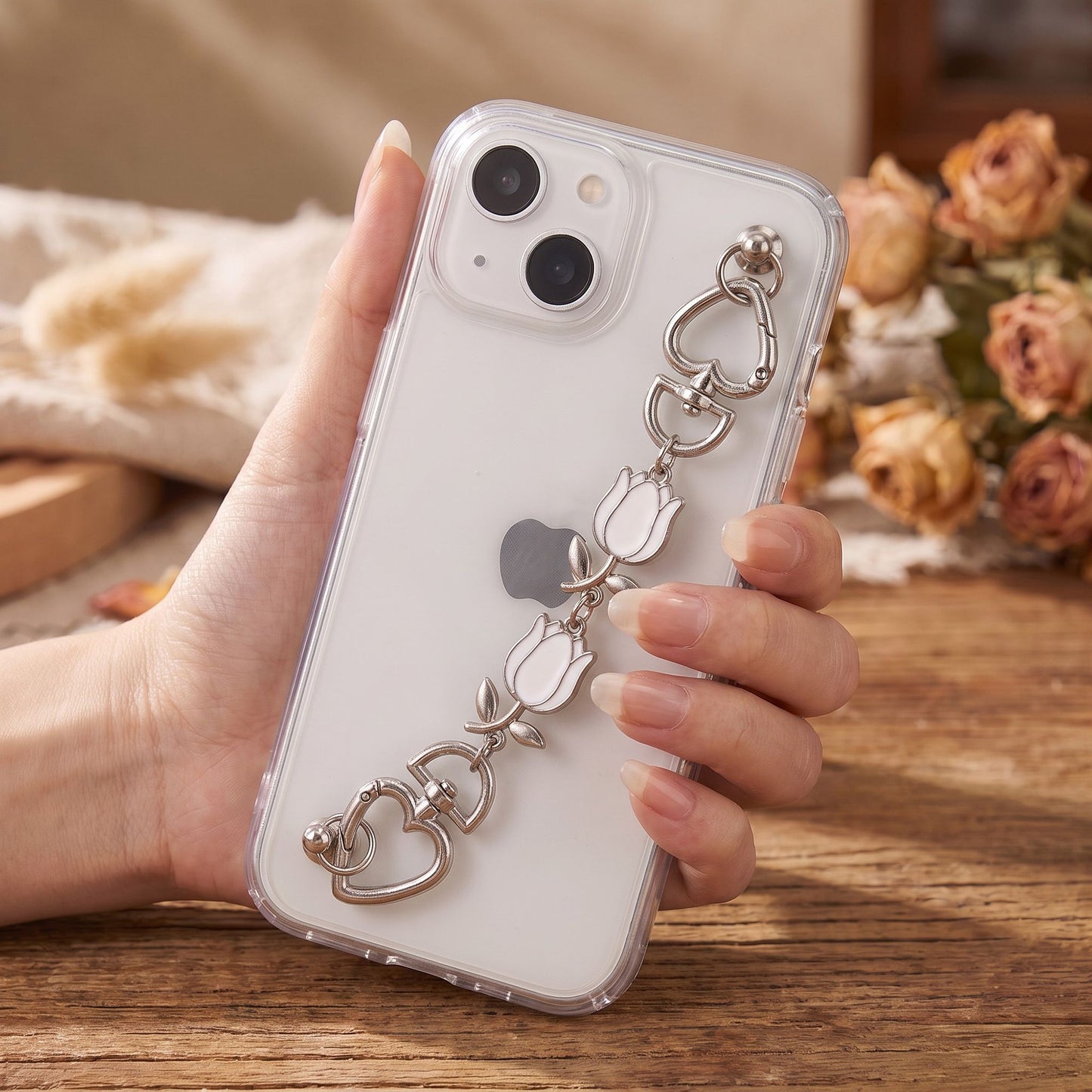 2 Piece Tulip Charm Set for Phone Cases Bags and Keys