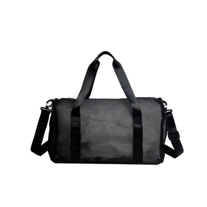 Mesh Duffel Bag with Top Handles Adjustable Shoulder Strap Lightweight Gym Travel Weekender Tote