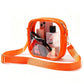 Clear Crossbody Bag with Front Zipper Pocket, Structured Trim and Adjustable Removable Shoulder Strap
