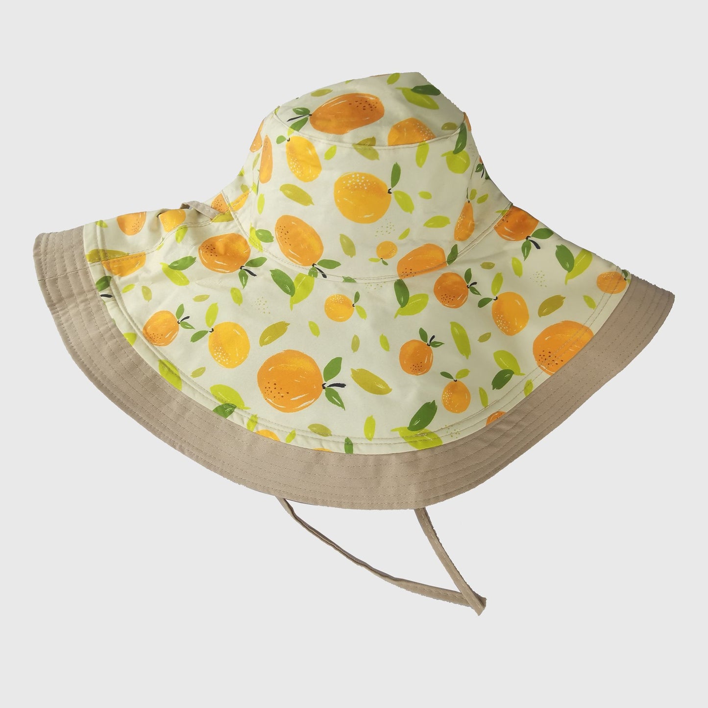 Women's Reversible Wide - Brim Sun Hat with Fruit Pattern Lining