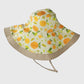 Women's Reversible Wide - Brim Sun Hat with Fruit Pattern Lining
