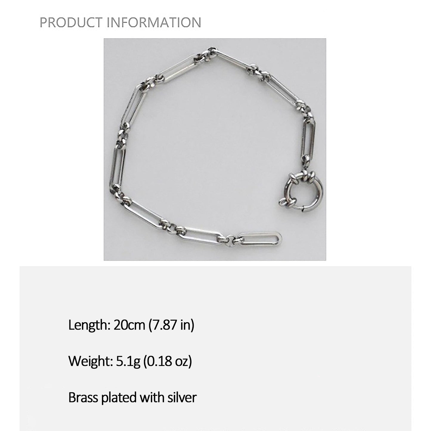 Women's Paperclip Chain Bracelet - Open Ring Clasp Bracelet for Minimalist Modern Styling
