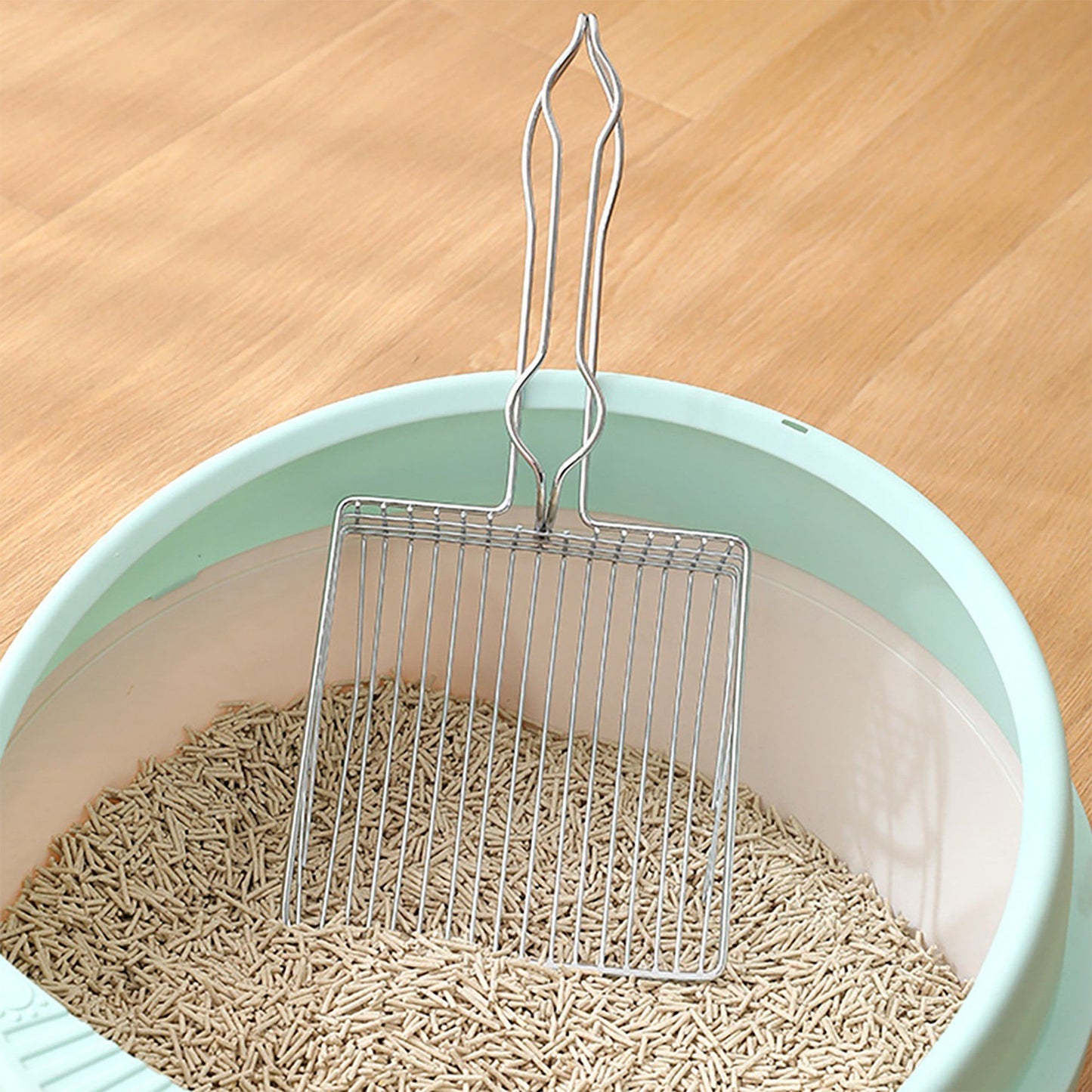 Stainless Steel Cat Litter Scoop - Heavy Duty Metal Sifter with Deep Shovel