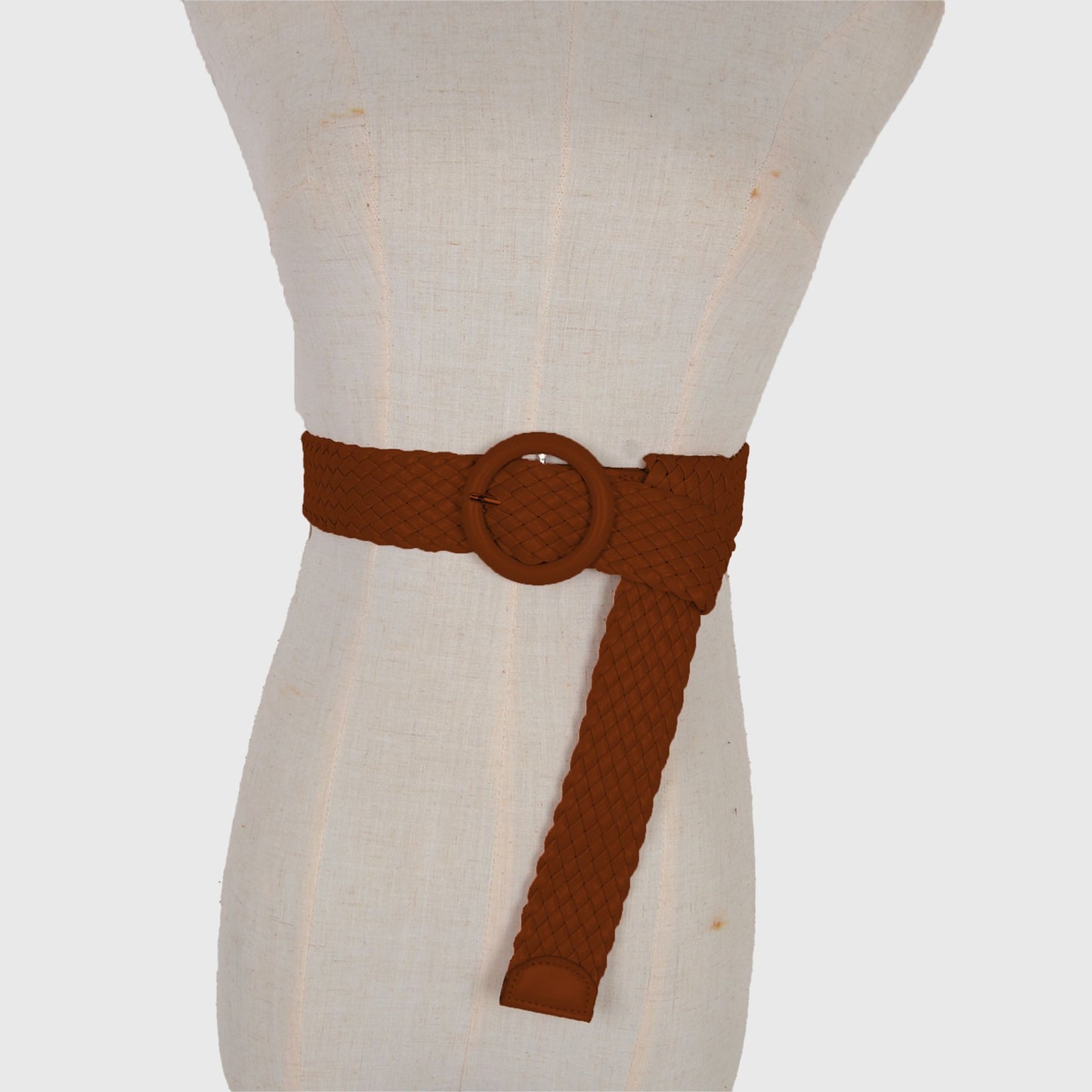 Sleek Woven Women's Belt with Plastic Buckle