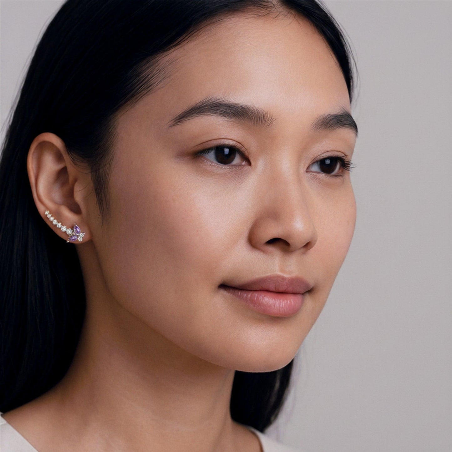 Butterfly Crystal Earrings with Graduated Stone Accents and Delicate Winged Design for a Sparkling Feminine Elegant Look