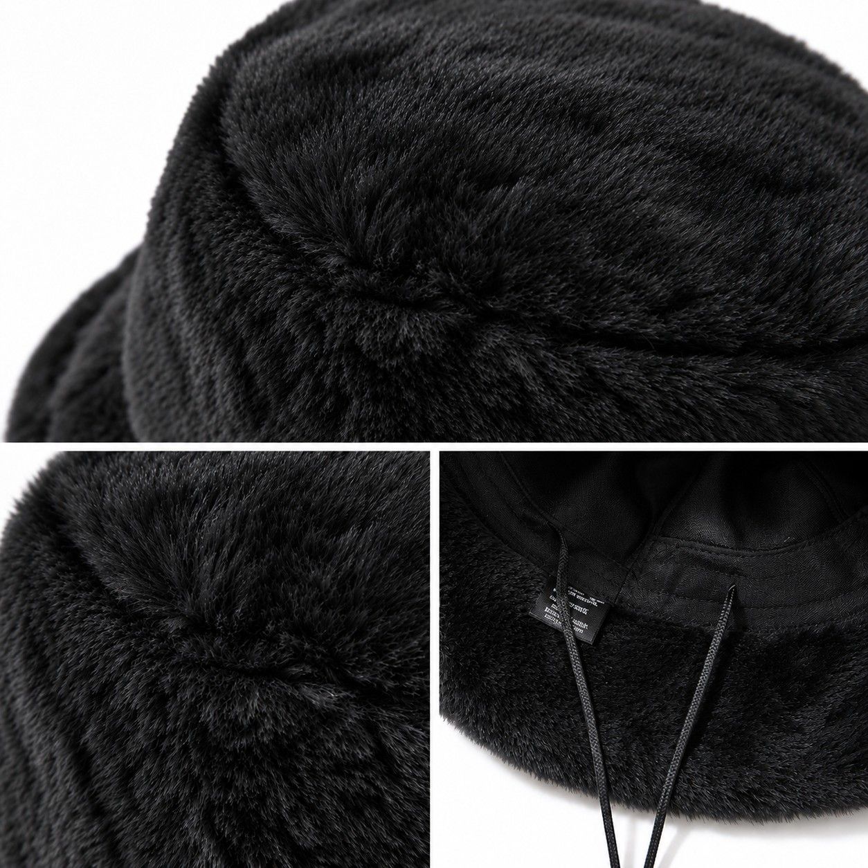 Faux Fur Bucket Hat Soft Plush Winter Casual Fashion Hat