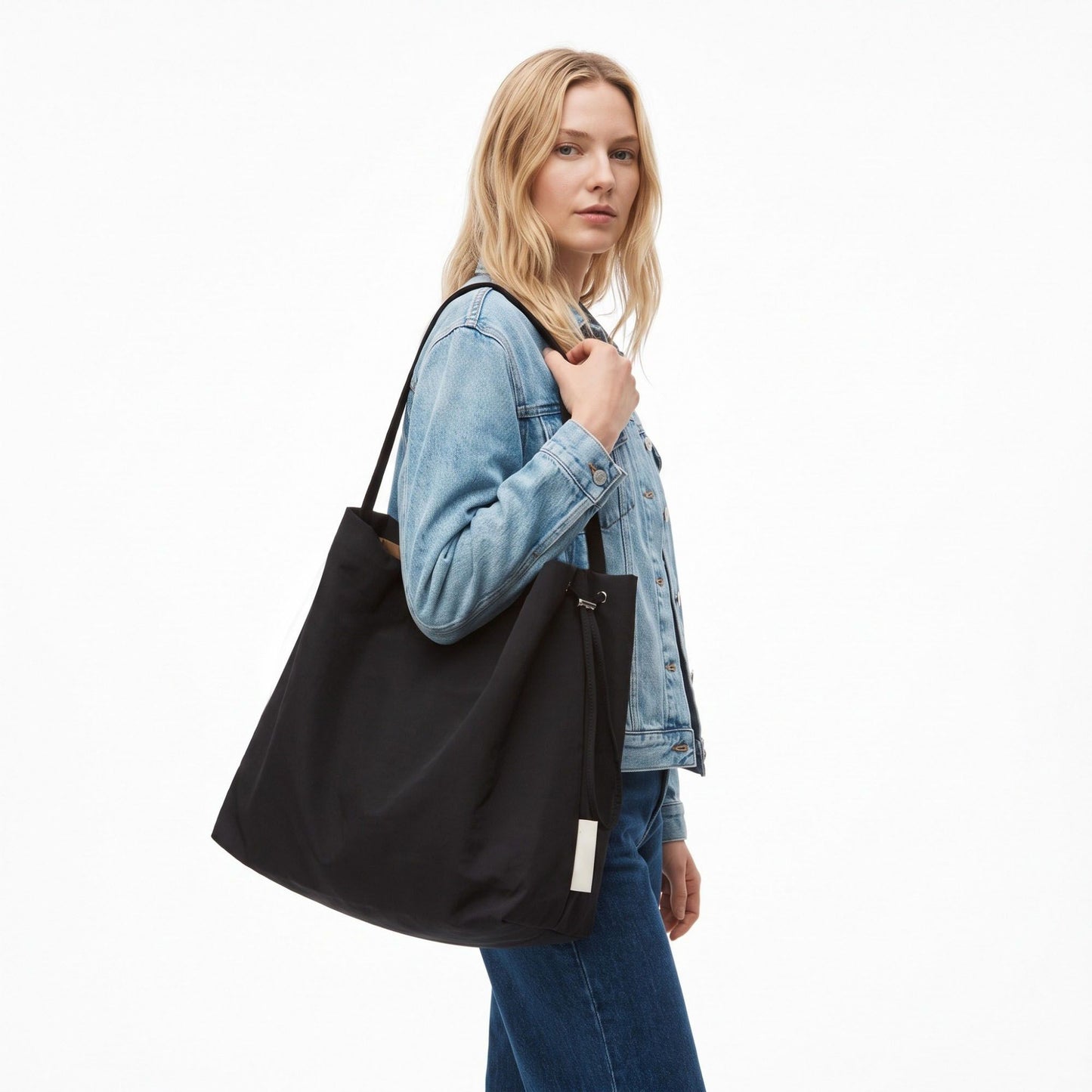 Lightweight Nylon Shoulder Tote Bag Large Capacity Casual Carryall