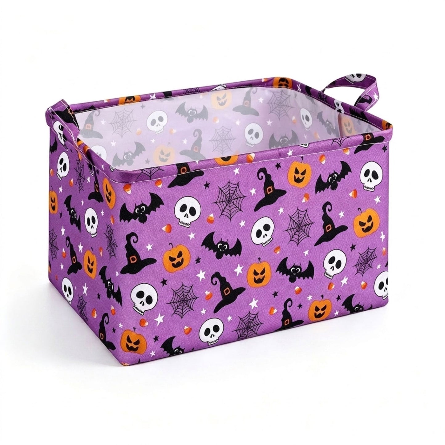 Halloween Fabric Storage Basket Foldable Organizer Bin with Handles
