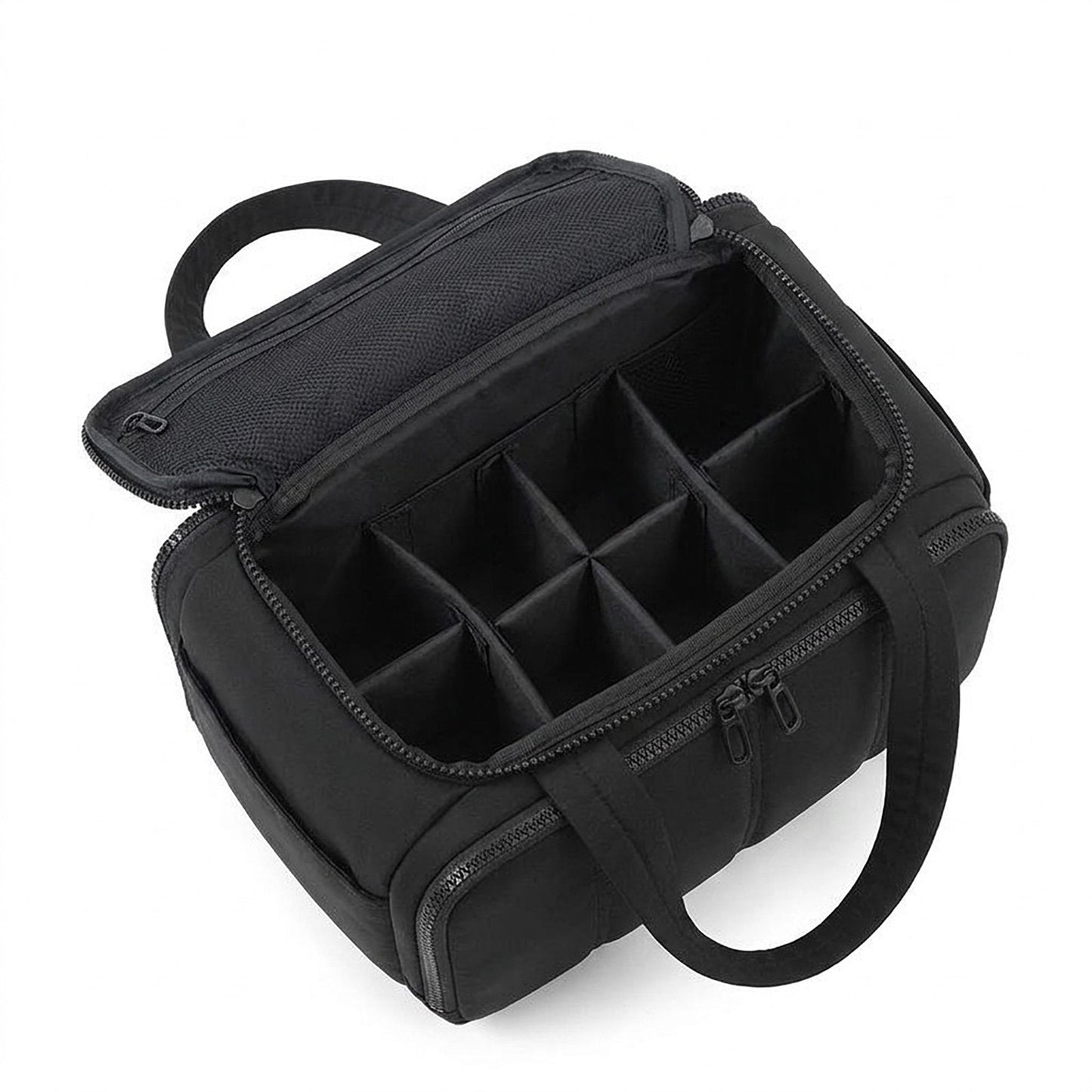 Travel Makeup Bag with Dividers and Carry Handles
