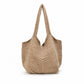 Soft Knit Hobo Tote Bag with Textured Shoulder Strap