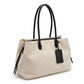 Large Textured Tote Bag with Double Handles and Zip Closure