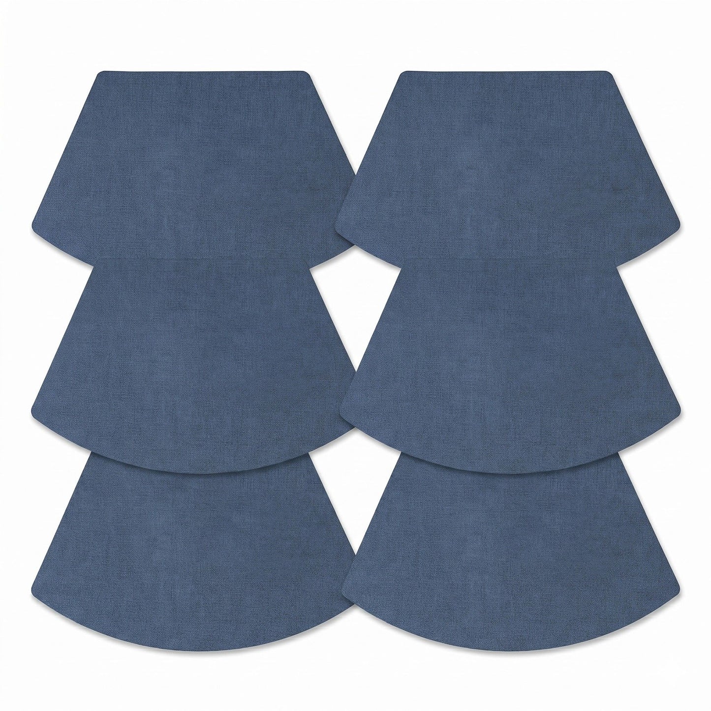 6 Piece Fan Shaped Faux Linen Placemat Set Waterproof Heat Resistant Table Mats for Dining Table