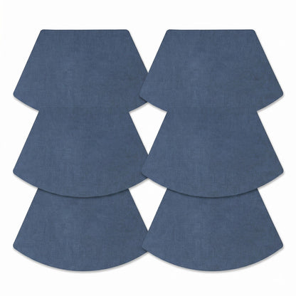 6 Piece Fan Shaped Faux Linen Placemat Set Waterproof Heat Resistant Table Mats for Dining Table