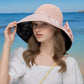 Women's Foldable Packable Sun Hats with Bow Bag