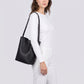 Textured Bucket Shoulder Bag with Long Strap and Soft Structured Silhouette 8.5x6.7x2.5in