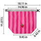 Insulated Lunch Bag with Adjustable Buckle Handle Pink Striped Reusable Thermal Food Tote